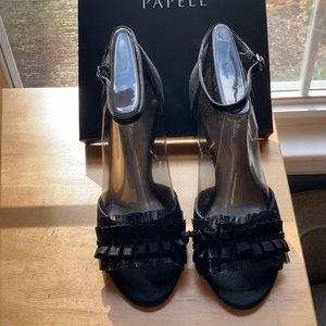 Adrianna Papell black satin shoes - 8.5 - New